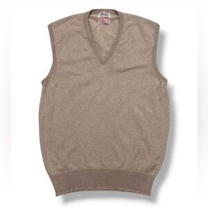 ALAN PAINE Tan Cashmere V Neck Sweater Vest VINTAGE